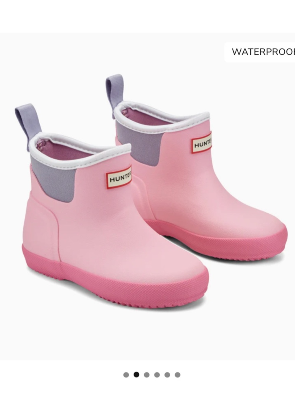 Finley Kids Waterproof Rain Boots in Medium Pink with Gray Trim size US 11 new